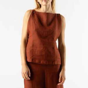 NWT Baserange Shep Hemp Top in Resp Brown M